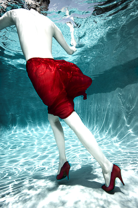 Red Shoes & Skirt Underwater
