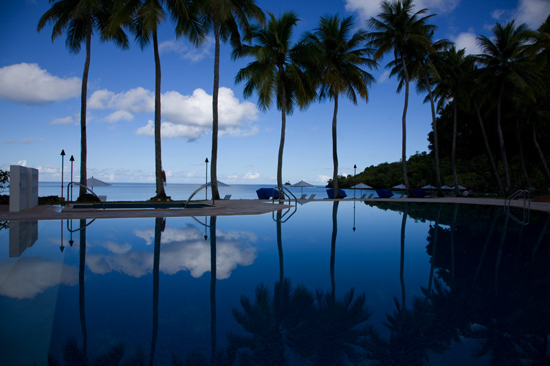 Palau Pacific Resort Pool; early morning