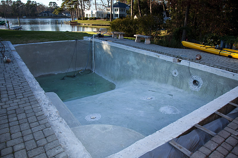 Pool damaged by nor'easter