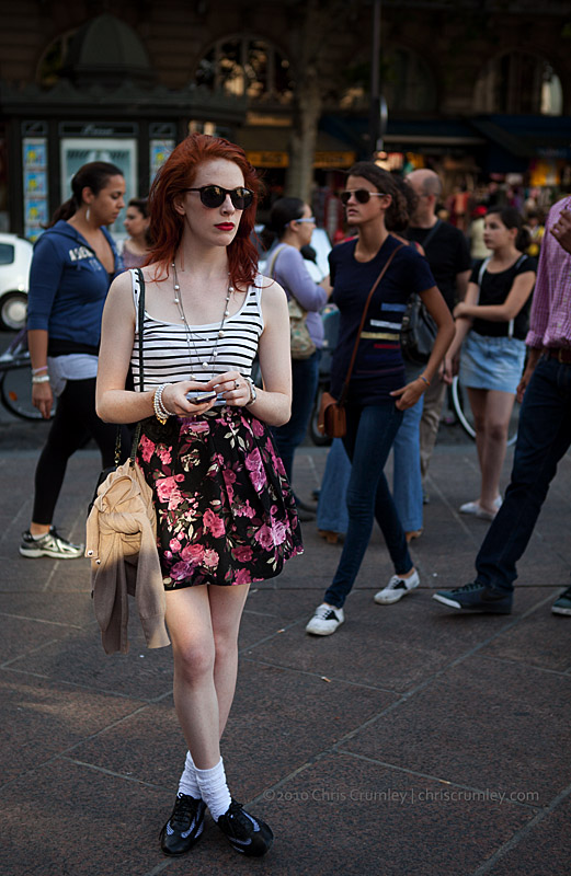 Street Casting a Redhead in Paris